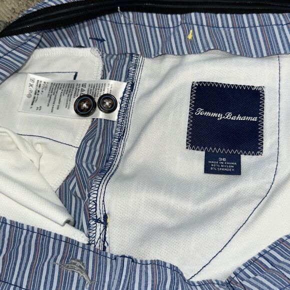 Tommy Bahama Shorts Mens Blue Striped Seersucker Stretch Casual size 36 (W38) - Picture 6 of 11